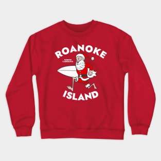 Roanoke Island, NC Christmas Vacationing Skiing Santa Crewneck Sweatshirt